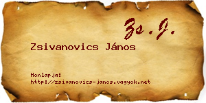 Zsivanovics János névjegykártya